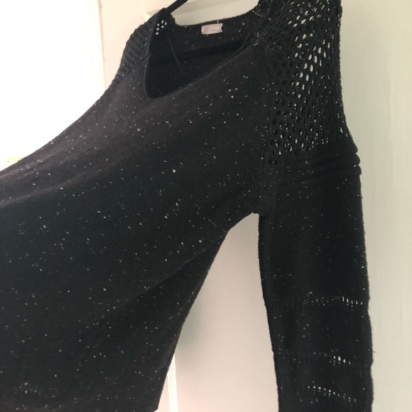 Gentle fawn black sweater with knit detail, small - Picture 5 of 7